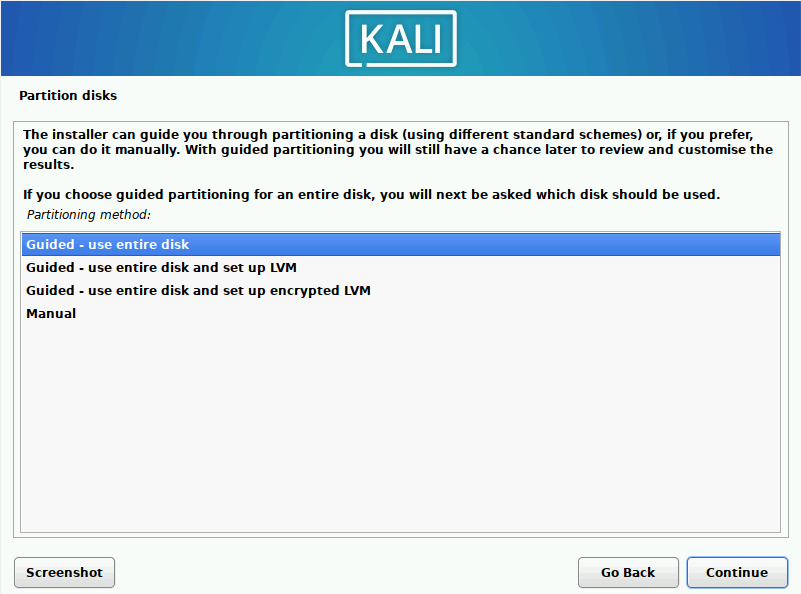 Kali Linux Installation Process