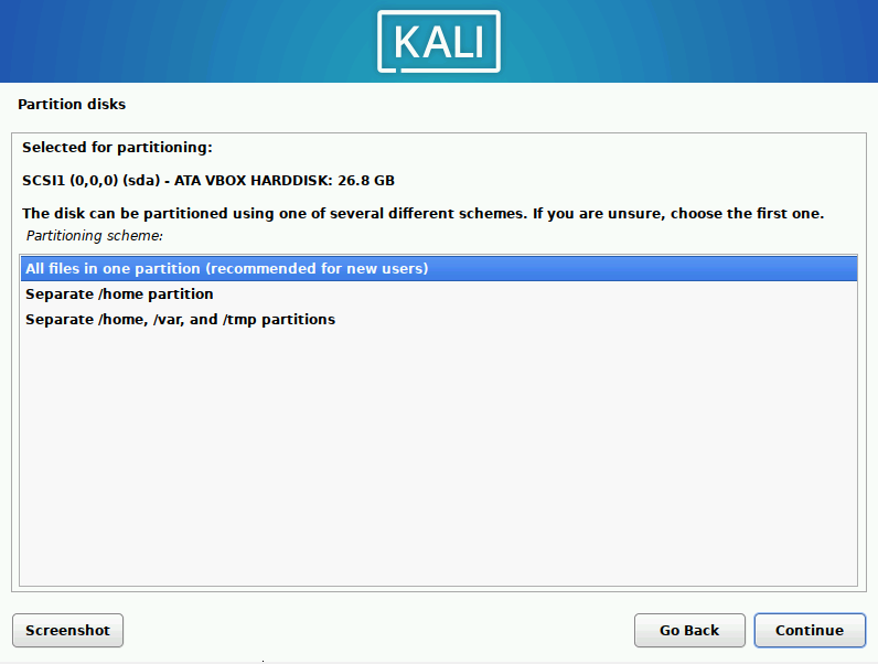 Kali Linux Installation Process