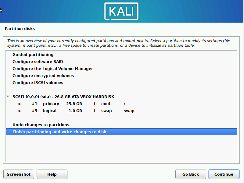 Kali Linux Installation Process